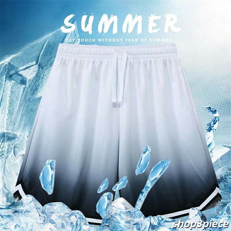 バスケパンツ メンズ ショートパンツ 膝上 グラデーション 軽量 接触冷
