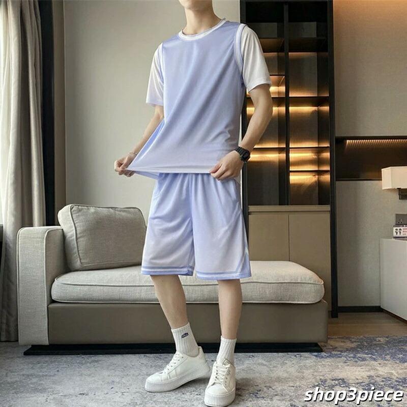 バスケット服 セットアップ メンズ 半袖 上下セット ハーフパンツ