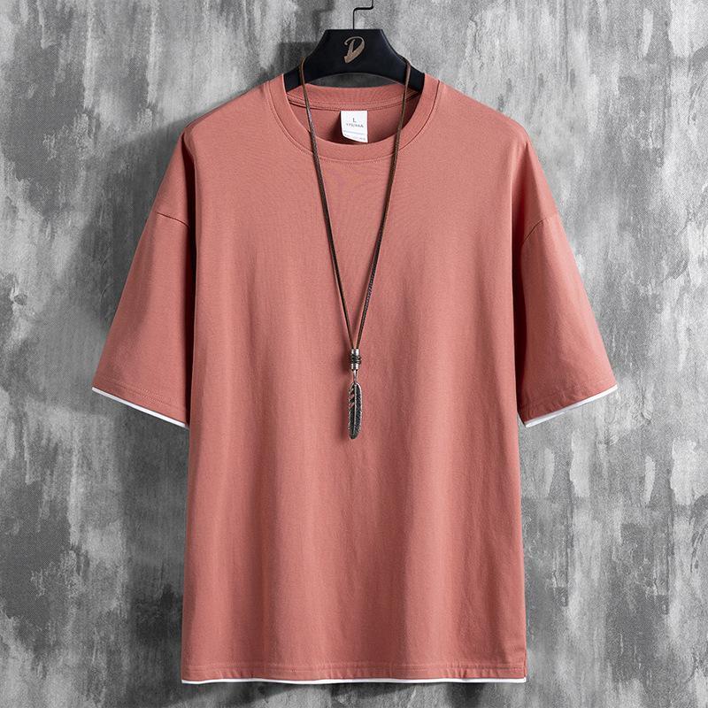 Tシャツ メンズ 半袖 tシャツ 無地 カットソー フェイクレイヤード クルーネック 夏服 定番 カジュアル｜shop3piece｜17