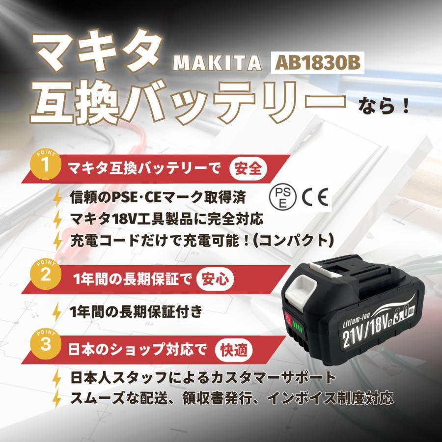 Longsafe マキタ 互換 バッテリー 18V 21V 兼用 3000mAh 充電器セット