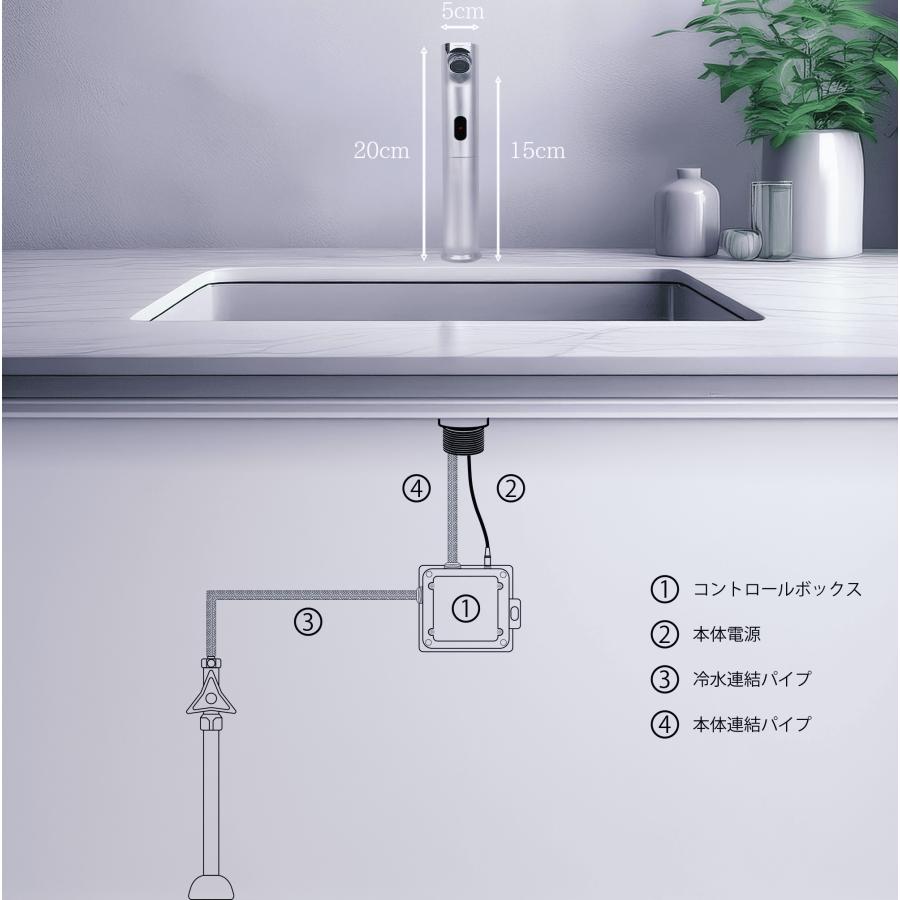 Longsafe 自動水栓 赤外線 センサー 後付け 電池式 手洗い 水栓 Longsafe 自動水栓 赤外線 センサー 後付け 電池式 手洗い 水栓