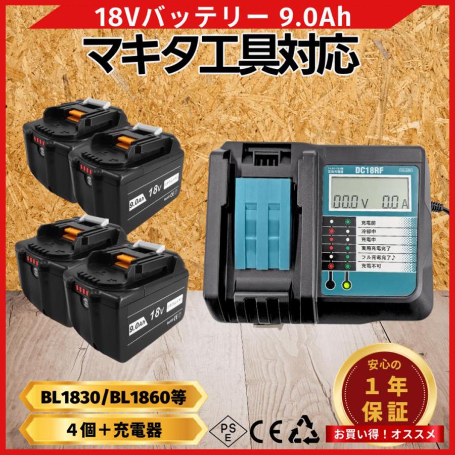 Longsafe マキタ 充電器 バッテリー セット 互換 18V DC18RF