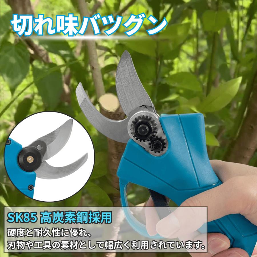 マキタ 互換 剪定バサミ 電動 充電式 18V 対応 コード レス はさみ ハサミ ブラシレス モーター SK5高炭素鋼 4段階調整 プロ仕様 ケース 付き (HAS01C- BL) | Longsafe | 05