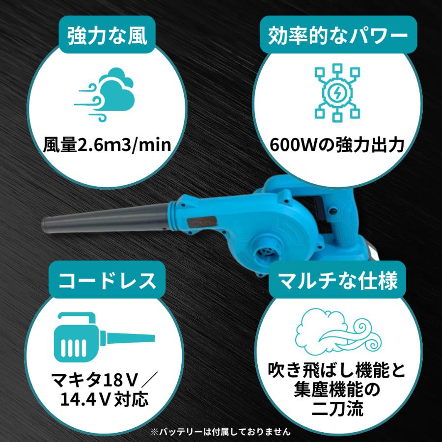 Longsafe マキタ 互換 充電式 ブロワー 小型 送風・集塵両用 Longsafe マキタ 互換 充電式 ブロワー 小型 送風・集塵両用