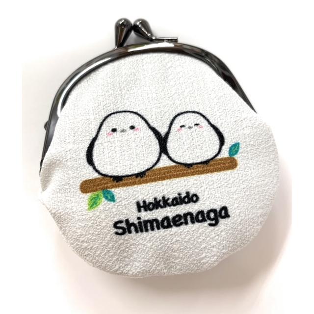 シマエナガ HOKKAIDO 転写よりそい がま口小銭入れ : 北海道