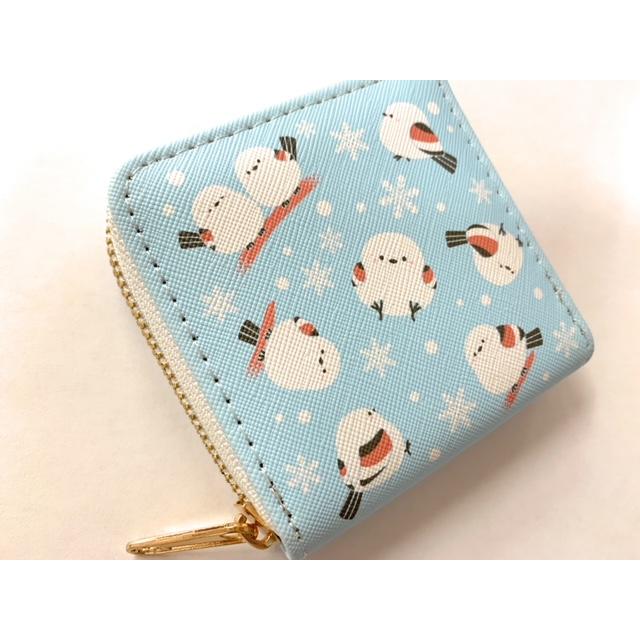 シマエナガ 北海道 ファスナー付小銭入れ 2色より選択 : 北海道  