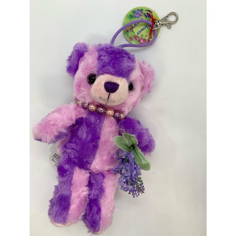 北海道限定ベア☆フラワーベアー・ラベンダー マスコットフック付