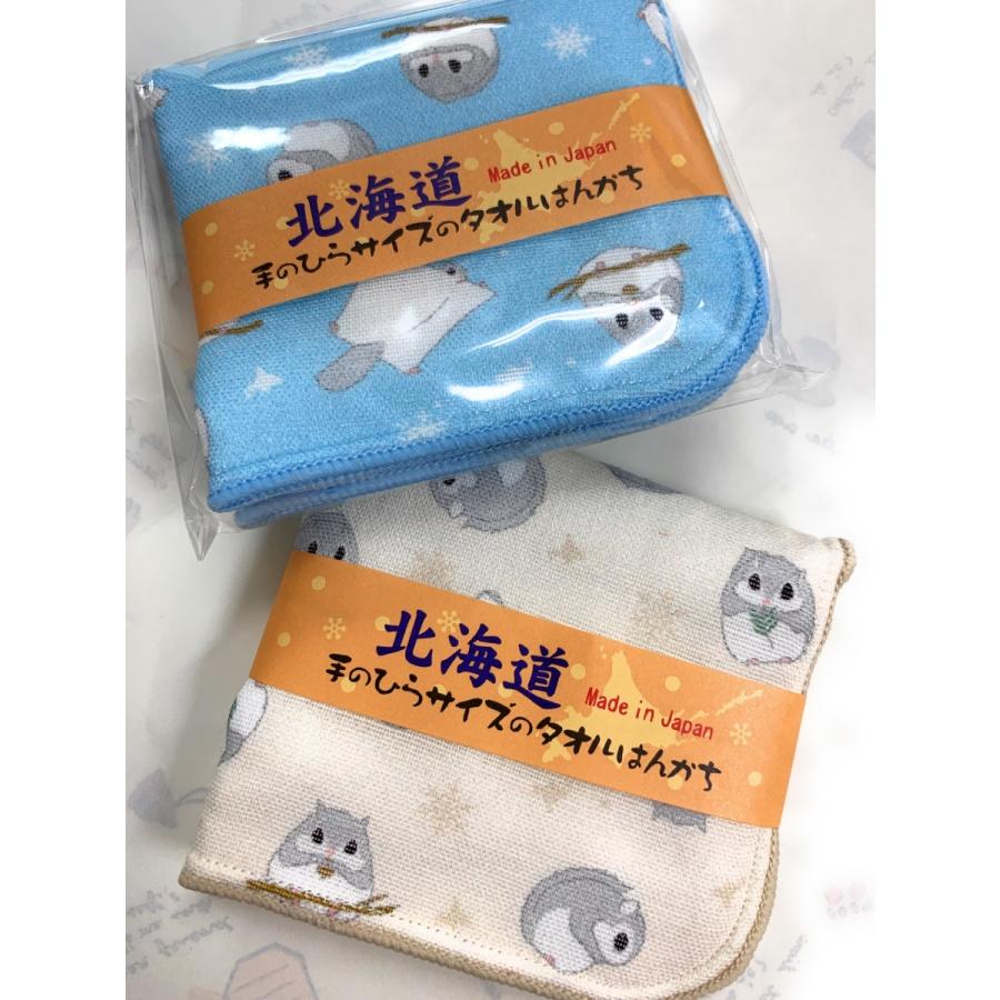 北海道 EZOモモンガ 手のひらサイズ・タオルはんかち 2色より選択