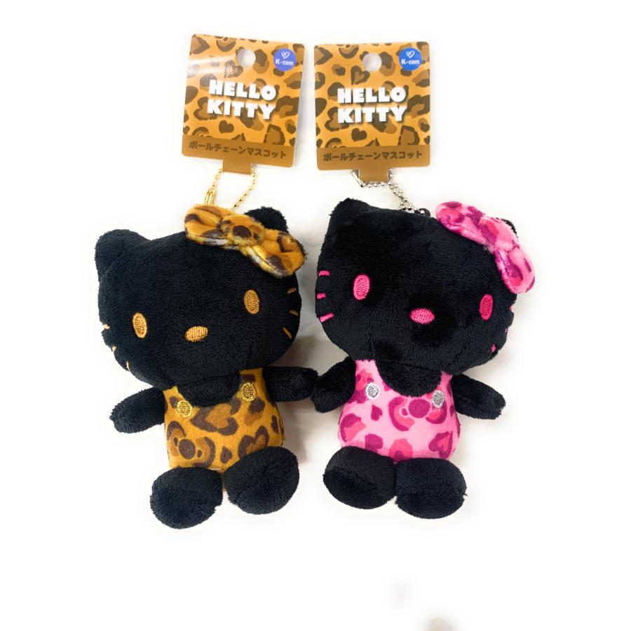 日焼けキティ black ヒョウ柄マスコットぬいぐるみボールチェーン付 2