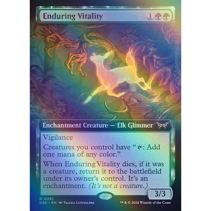 永劫の活力/Enduring Vitality 英語一枚 MTG □緑/英語版□(381)《永劫の活力/Enduring Vitality》☆拡張アート