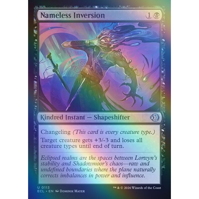 MTG 黒/英語版 (113)★FOIL★《名も無き転置/Nameless Inversion》ローウィンの昏明 ECL 黒U : ツクモヤ ...