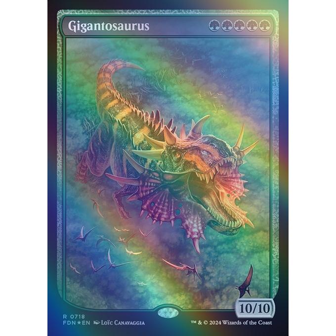 MTG □緑/英語版□(718)《ギガントサウルス/Gigantosaurus》☆FOIL