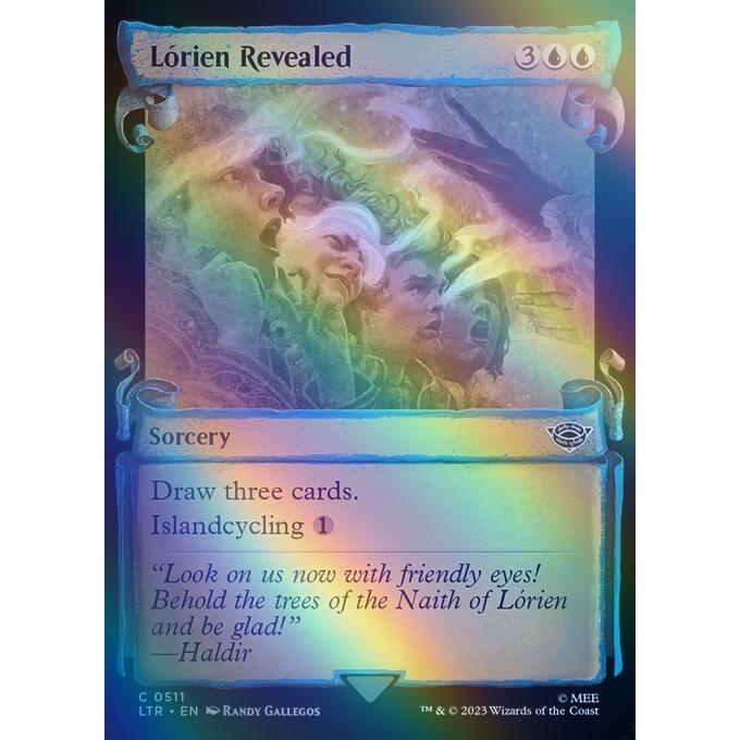 MTG 青/英語版 《ロリアンの発見/L?rien Revealed》★ショーケースFOIL★ 指輪物語:中つ国の伝承 LTR : ツクモヤ ...