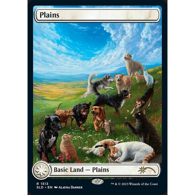 MTG □土地/英語版□ (1513)《平地/Plains》☆FOIL☆ Raining Cats and
