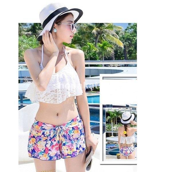 レディース ビキニ 3点セット タンキニ ひらひら フリル レース 体型カバー ショートパンツ 可愛い おしゃれ 小胸対応 代30代 40代 有名人芸能人