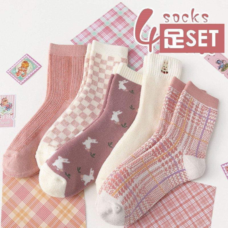 靴下 ハイソックス 4足セット 綿100 あったかい まるでこたつソックス レディース 冷え対策 発熱 22 25cm 靴下 メンズ レディース カジュアル 史上最も激安