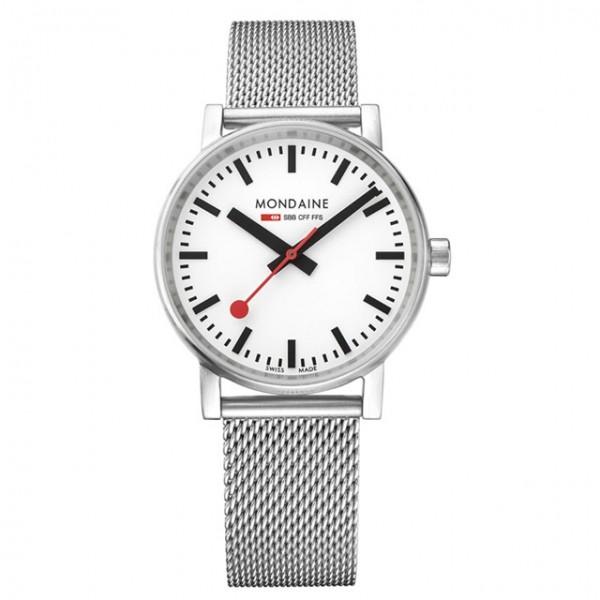 モンディーン 正規品 MONDAINE Evo２ エヴォ２ 径35mm ホワイトダイアル MSE.35110.SM メッシュブレスレット メンズ ユニセックス