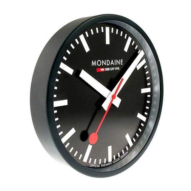 モンディーン 正規品 MONDAINE スイス国鉄認定 ウォールクロック ブラック A990.CLOCK.64SBB 掛け時計｜shopb1｜03