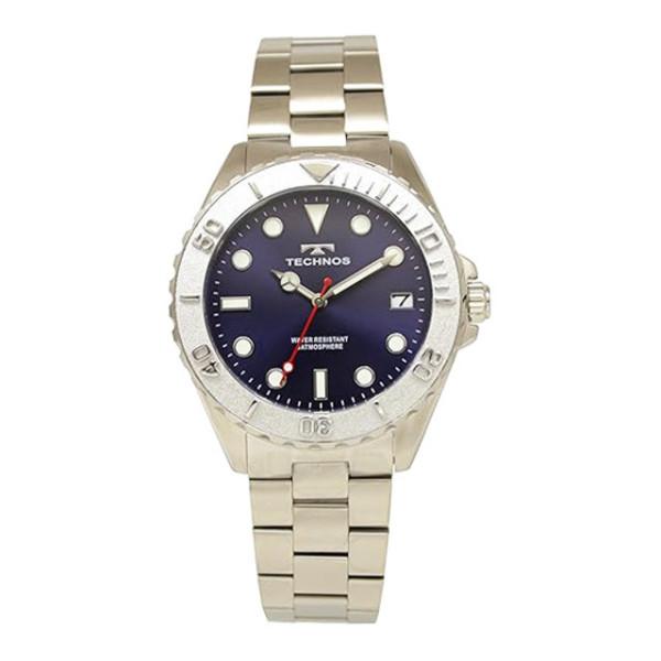 テクノス 国内正規品 TECHNOS ダイバー デイト ブルーダイアル ステンレス T9B93SN メンズ