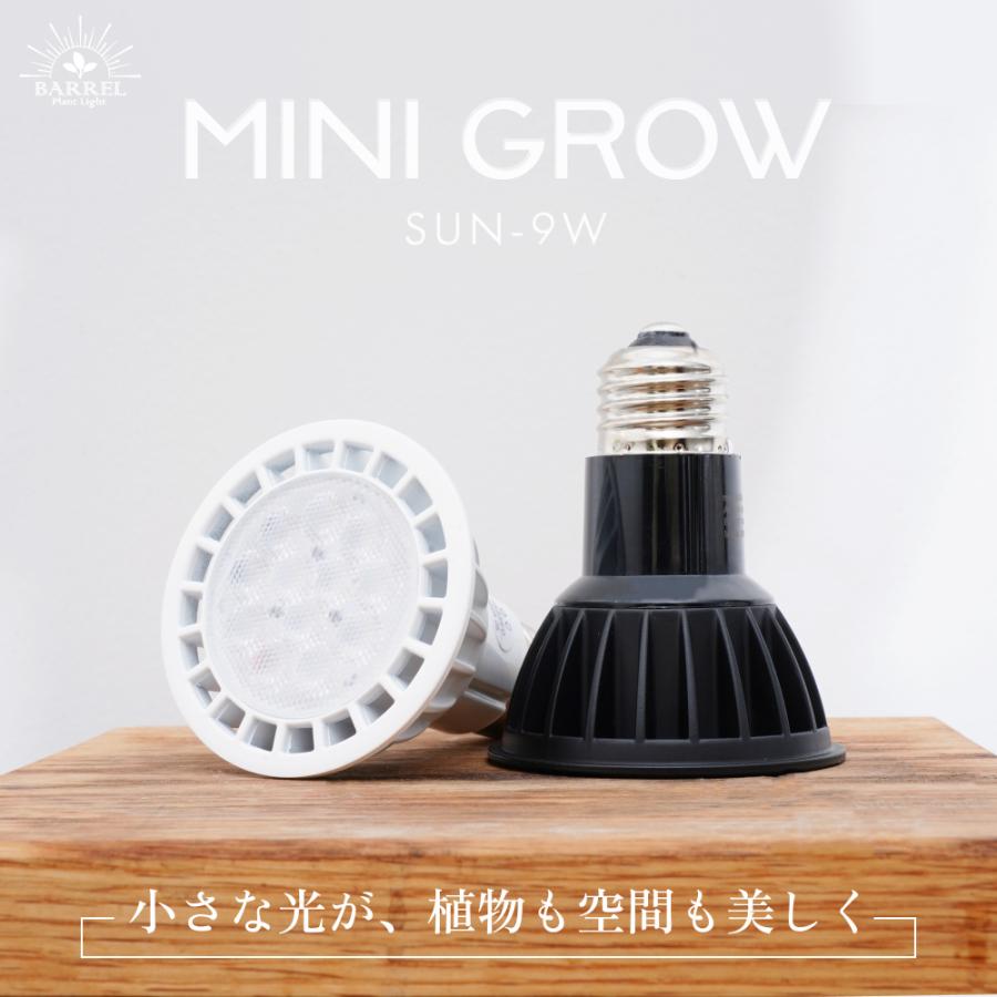 BARREL MINI GROW SUN 9W E26 ブラック　9W x2個 MINI GROW SUN-9W】電球E26 小さな光が、植物も空間も美しく 色温度