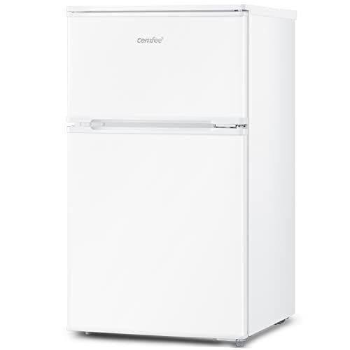 【一部予約販売】 ミニ冷蔵庫 冷凍 幅47cm 90L 2ドア 小型 冷蔵庫 COMFEE' 右開き ホワイトRCT90WH/E おしゃれ 単身 オフィス 家電 新生活 家庭用 一人暮らし 耐熱天板 冷凍庫
