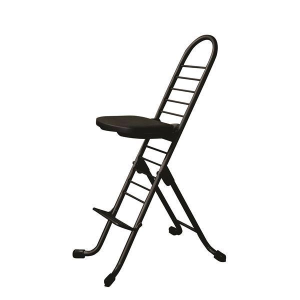 【正規販売店】 シンプル スチールパイプ SH31〜84cm ブラック×ブラック 折りたたみ椅子 チェア用床保護マット
