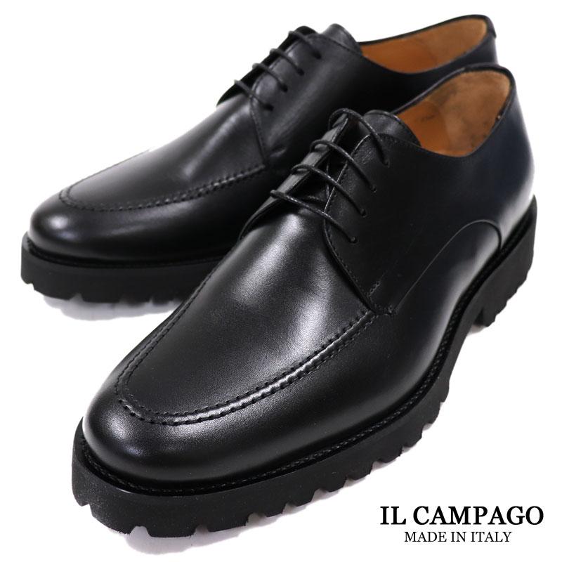 IL CAMPAGO イルカンパゴ イタリア製 ユーチップシューズ メンズ クラシコ ビジネスシューズ カジュアルシューズ 革靴 本革 紳士靴 ブラック Uチップ｜shopbios｜02