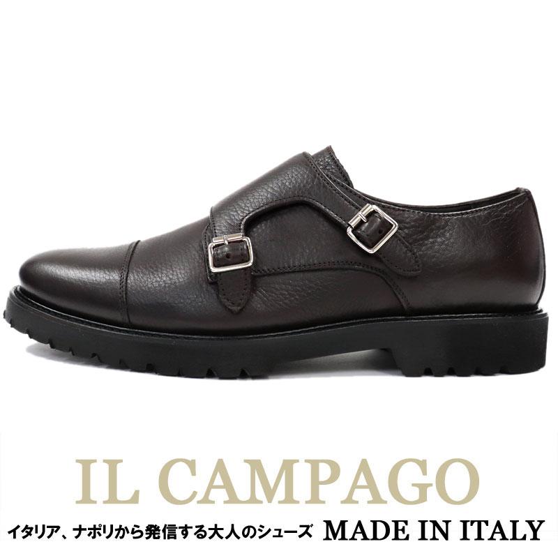 IL CAMPAGO イルカンパゴ イタリア製 ダブルモンクストラップシューズ