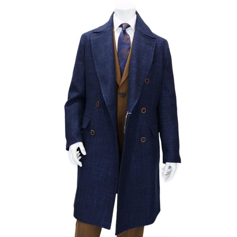 アルスターコート メンズ ダブルチェスターコート カノニコ イタリア製生地 Vitale Barberis Canonico ネイビーブルー Snf02 401 79 スーツ ファッションtheshopbios 通販 Yahoo ショッピング
