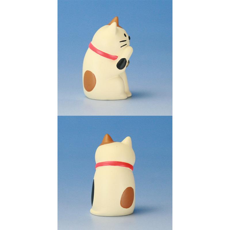 置物 オブジェ 動物 小さい ネコ 毛づくろい猫 concombre サイズ 高さ