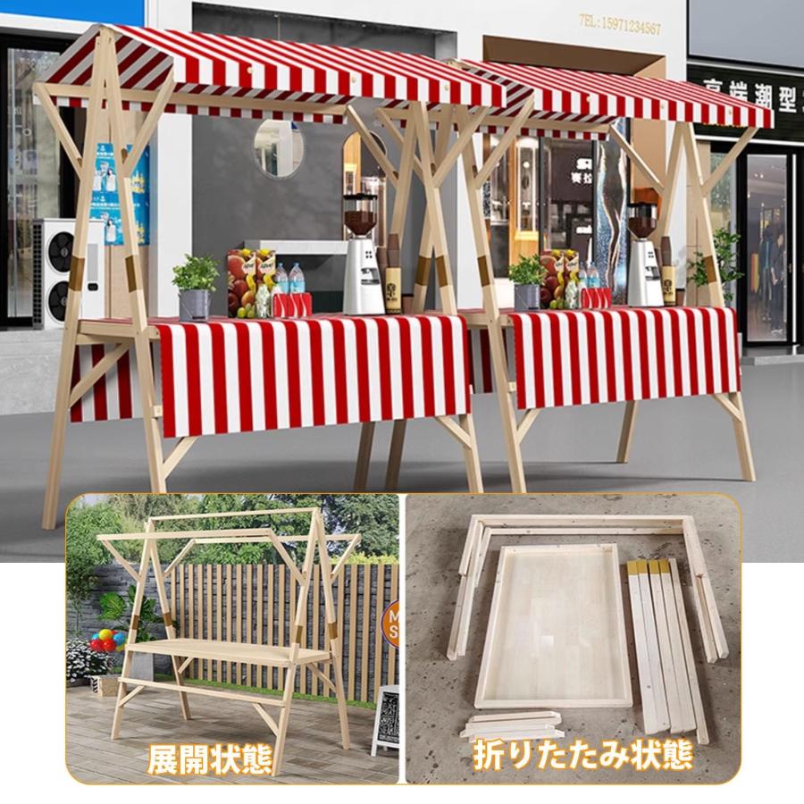 ZXZMX 屋台ブース 木製屋台ブース 屋外 簡単組み立て 軽量 収納便利
