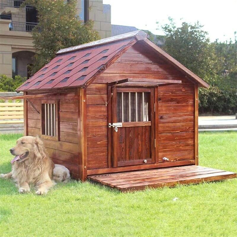 犬小屋 屋外用 大型犬 木製 犬舎 中型犬 超大型犬 屋根 ドア付き 大型