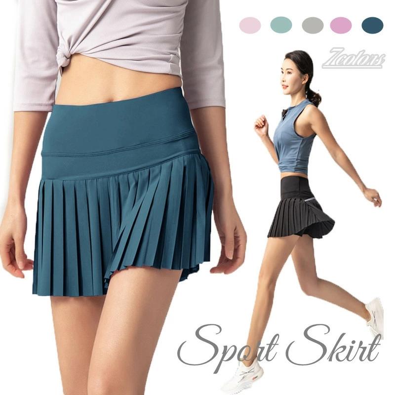 スポーツウェア スカート テニス ゴルフ レディース プリーツスカート ミニスカート スコートインナーパンツ付き スコート ランニング