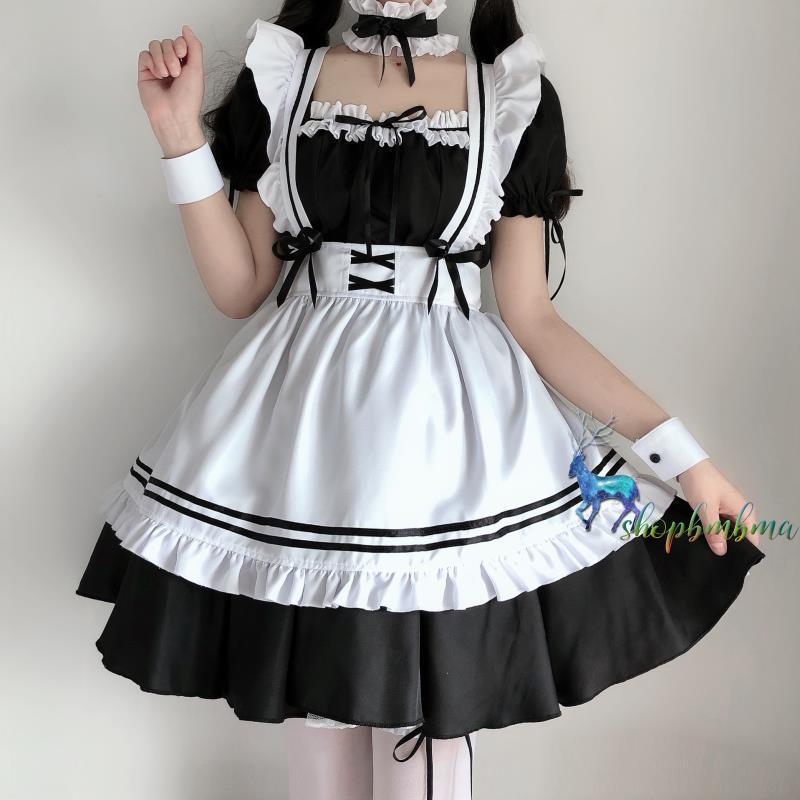 ハロウィーンメイド 服 ゴスロリ 萌え コスプレ 衣装 フリル ロリータ かわいい カチューシャ 付き セット 清楚 可憐 ウェイトレス レディース Dwsj11 ショップbmbm 通販 Yahoo ショッピング