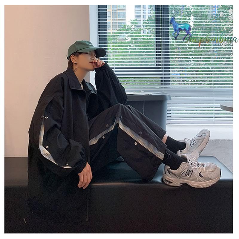 セットアップ メンズ 韓国 ファッション サイドボタン 上下セット チェック柄 病みかわいい 長袖 男女 シェア服 メンズ レディース ユニセックス ゆったり Wan104 ショップbmbm 通販 Yahoo ショッピング