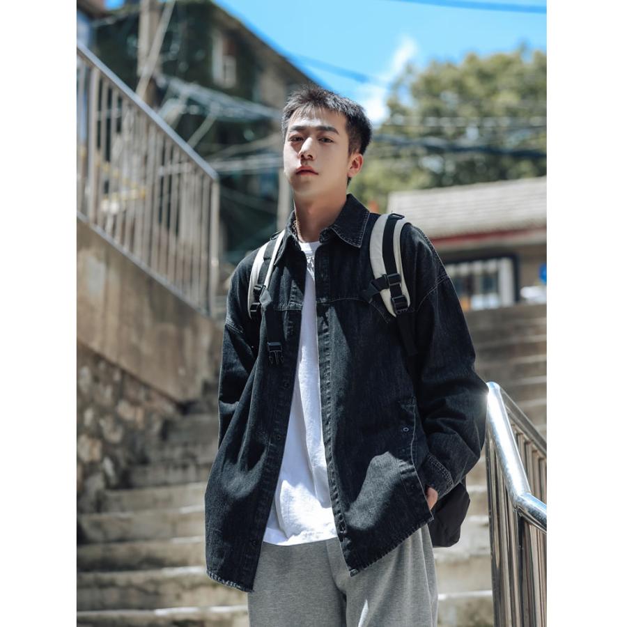 長袖シャツ 韓国 ファッション デニムシャツ シャツジャケット ロングスリーブ ボタンダウンシャツ 男女 メンズ レディース ユニセックス 男女兼用 ゆったり Wan118 ショップbmbm 通販 Yahoo ショッピング