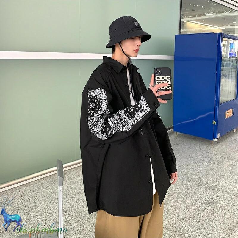 バンダナ柄 ペイズリー柄 シャツ ゆったり シャツ 韓国 ファッション メンズ 長袖 ロングスリーブ メンズ ストリート カジュアル メンズ 春 秋冬 冬 個性 Wan128 ショップbmbm 通販 Yahoo ショッピング