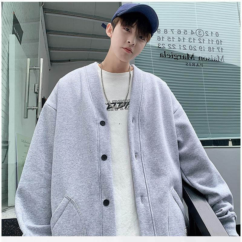 ビッグシルエット スウェットカーディガン 韓国 ファッション ボタン 病みかわいい 長袖 アウター カーディガン メンズ 羽織り 無地 パーカー スウェット Wan151 ショップbmbm 通販 Yahoo ショッピング