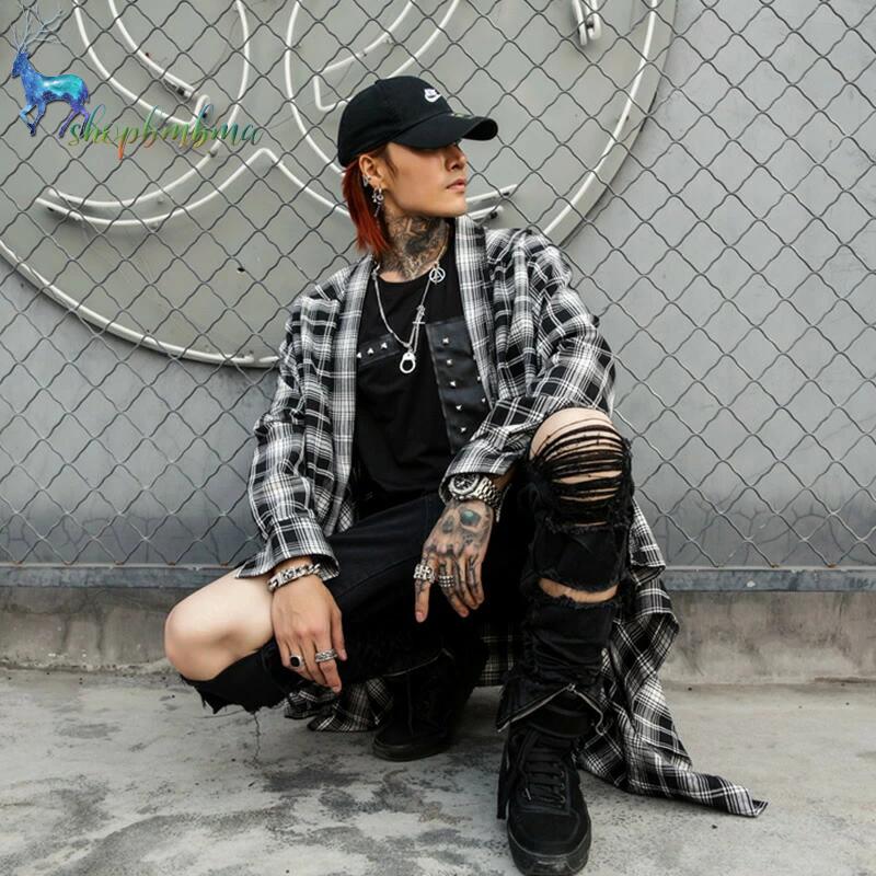 韓国 ファッション メンズ ポンチョの様にも着れる ロング カーディガン ユニセックス トップス 長袖 チェック柄 超目玉 秋冬 ニット