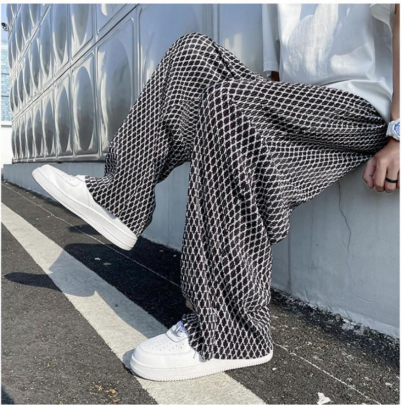 ワイドパンツ メンズ リラックスパンツ ガラガラ 柄々 薄手 涼しい ボトムス 個性 夏 秋 春 モード メンズファッション カジュアル トレンド 男女兼用 Wan218 ショップbmbm 通販 Yahoo ショッピング