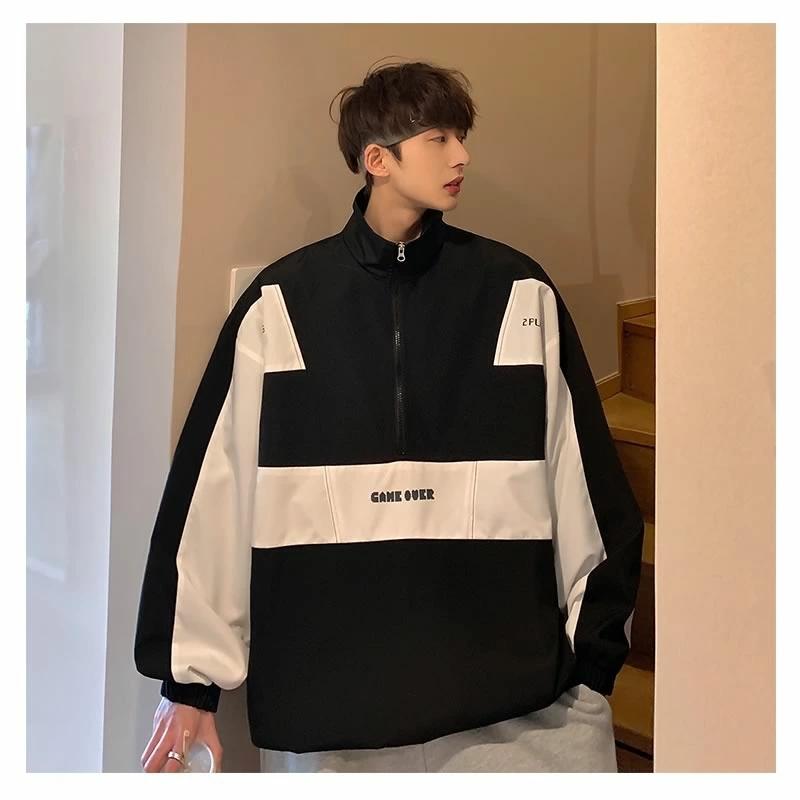 韓国 ファッション ゆったり ハーフジッププルオーバー ジャージ スウェット スエット アウター 病みかわいい シェア服 メンズ レディース ユニセックス 秋冬 Wan348 ショップbmbm 通販 Yahoo ショッピング