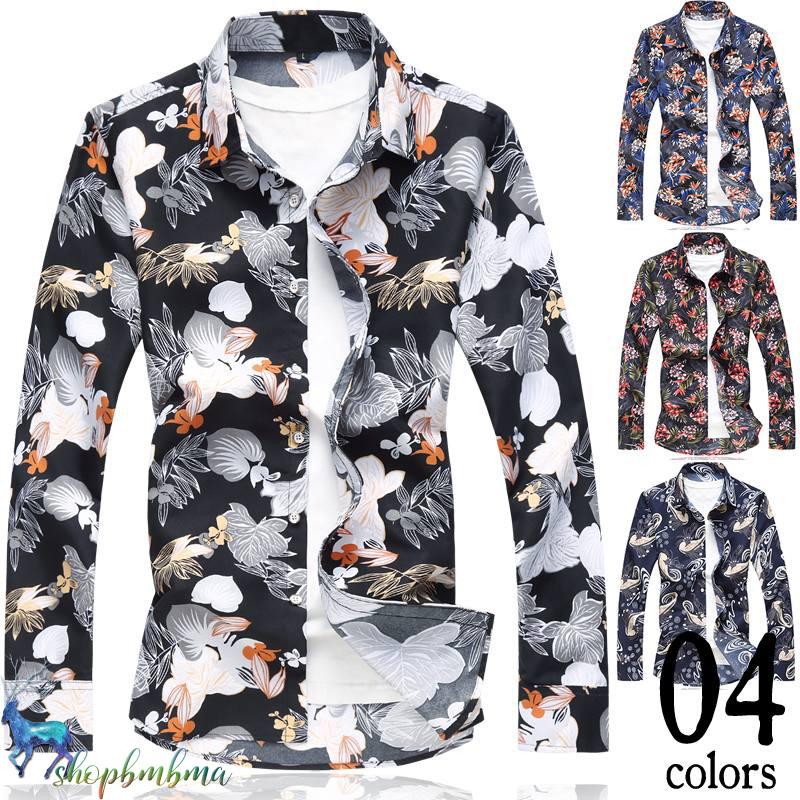 デザインシャツ 和柄 花柄 ボタニカル柄 長袖 柄シャツ 総柄 メンズ メンズファッション 無地 チョイ悪 オラオラ系 カジュアル 春 秋 個性 衣装 モダン Wan549 ショップbmbm 通販 Yahoo ショッピング