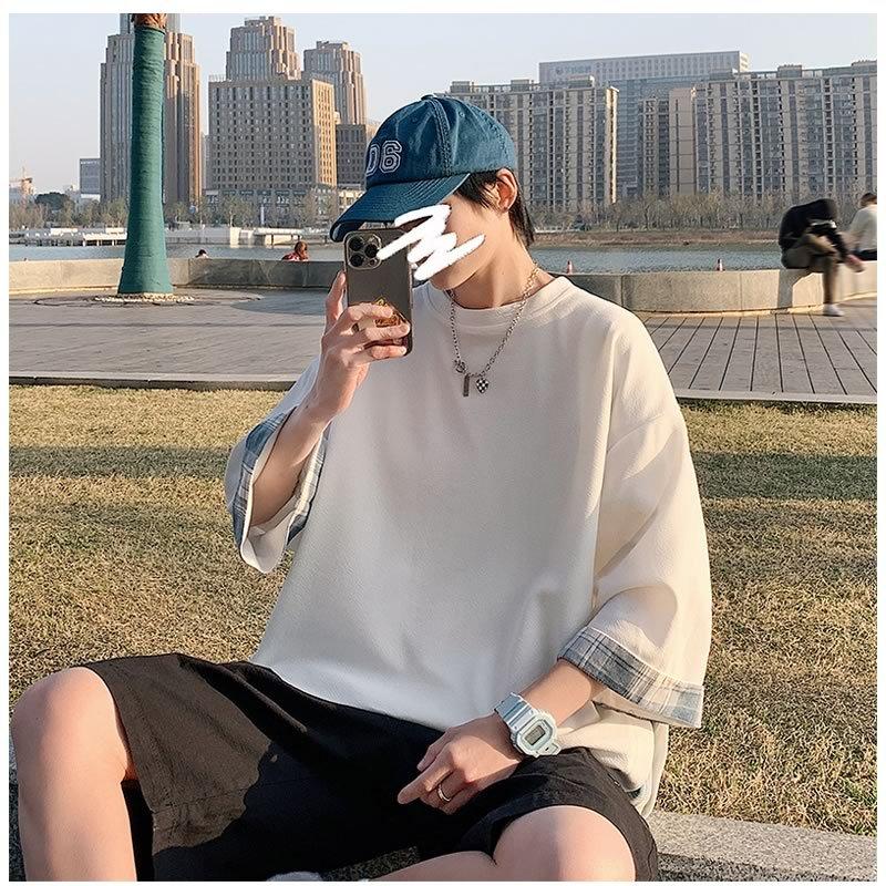 半袖tシャツ メンズ レイヤード ビッグシルエット Tシャツ 韓国 ファッション 重ね着風 ハーフスリーブ ティーシャツ シェア服 男女兼用 春夏 衣装 カジュアル Wan650 ショップbmbm 通販 Yahoo ショッピング