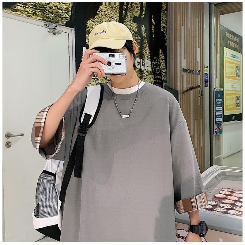 半袖tシャツ メンズ レイヤード ビッグシルエット Tシャツ 韓国 ファッション 重ね着風 ハーフスリーブ ティーシャツ シェア服 男女兼用 春夏 衣装 カジュアル Wan650 ショップbmbm 通販 Yahoo ショッピング