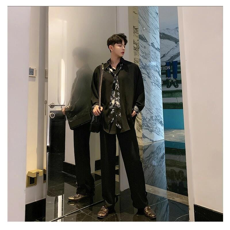 モード系 柄ネクタイ 長袖 シャツ サブカル ストリート ロック 原宿系 レディース メンズ ユニセックス ボーイッシュ ブラック 黒 ヴィジュアル系 ストリート Wan667 ショップbmbm 通販 Yahoo ショッピング