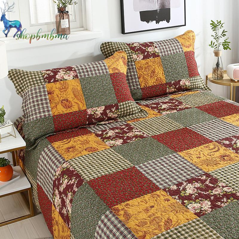 品質のいい ベッドカバー マットレスカバー 21キルティングセットベッドスプレッドの掛け布団寝具カバープリントベッドカバーソフトキルティングキルト夏キルトコットンステッチパターン3 4ピース 抗菌 防臭 シーツ カバー