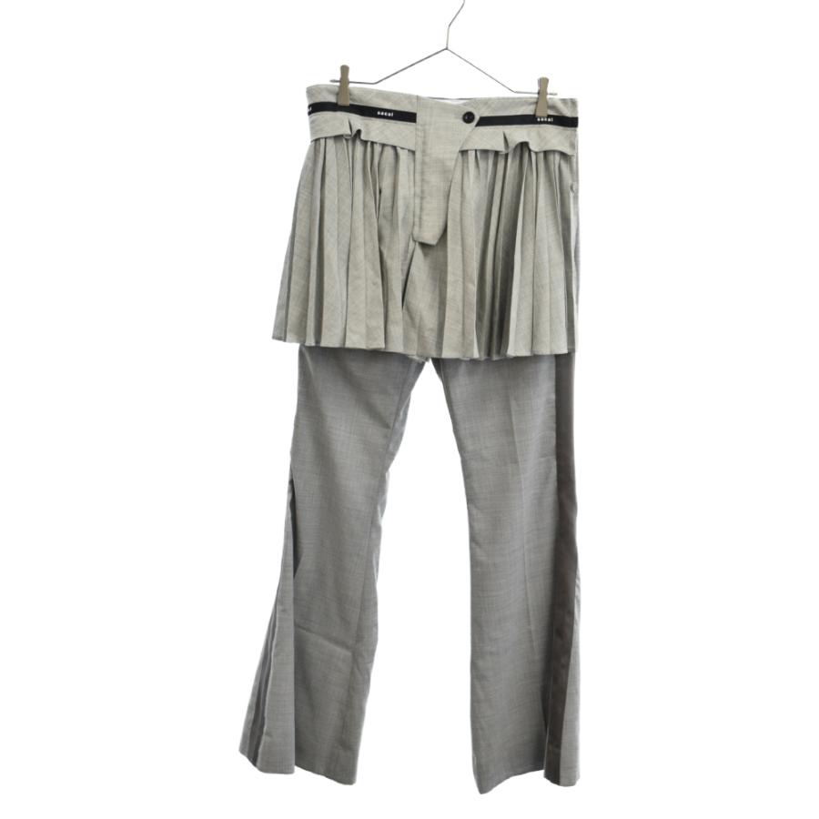 Sacai(サカイ)21SS Pleated Skirt Logo Belt Trousers プリーツ 