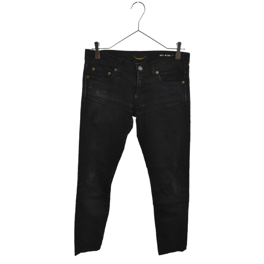 サンローランパリ 14AW コットンブラックデニムスキニーパンツ D01 W 