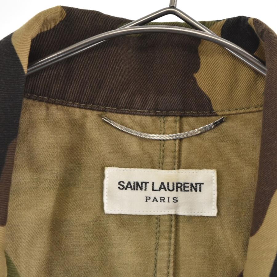 サンローランパリ 15SS フリンジミリタリージャケット 迷彩 カモ サンローランパリ 15SS フリンジミリタリージャケット 迷彩 カモ