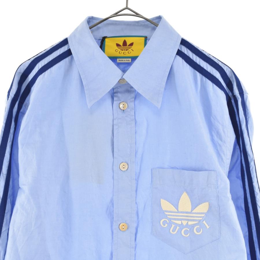 グッチ adidas アディダスコラボ オックスフォードコットン 長袖シャツ